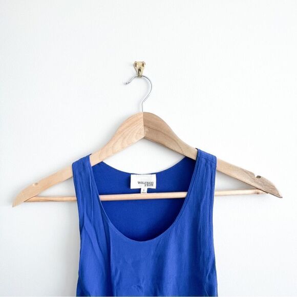 Wilfred Free Aritzia Mini Dress Sheath Sleeveless Lined Cobalt Blue Women's S - Picture 5 of 8
